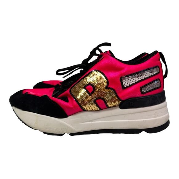 Rucoline Hot Pink with Gold Platform Sneaker Shoes Size EU‎ 38 (7.5) - Picture 5 of 11